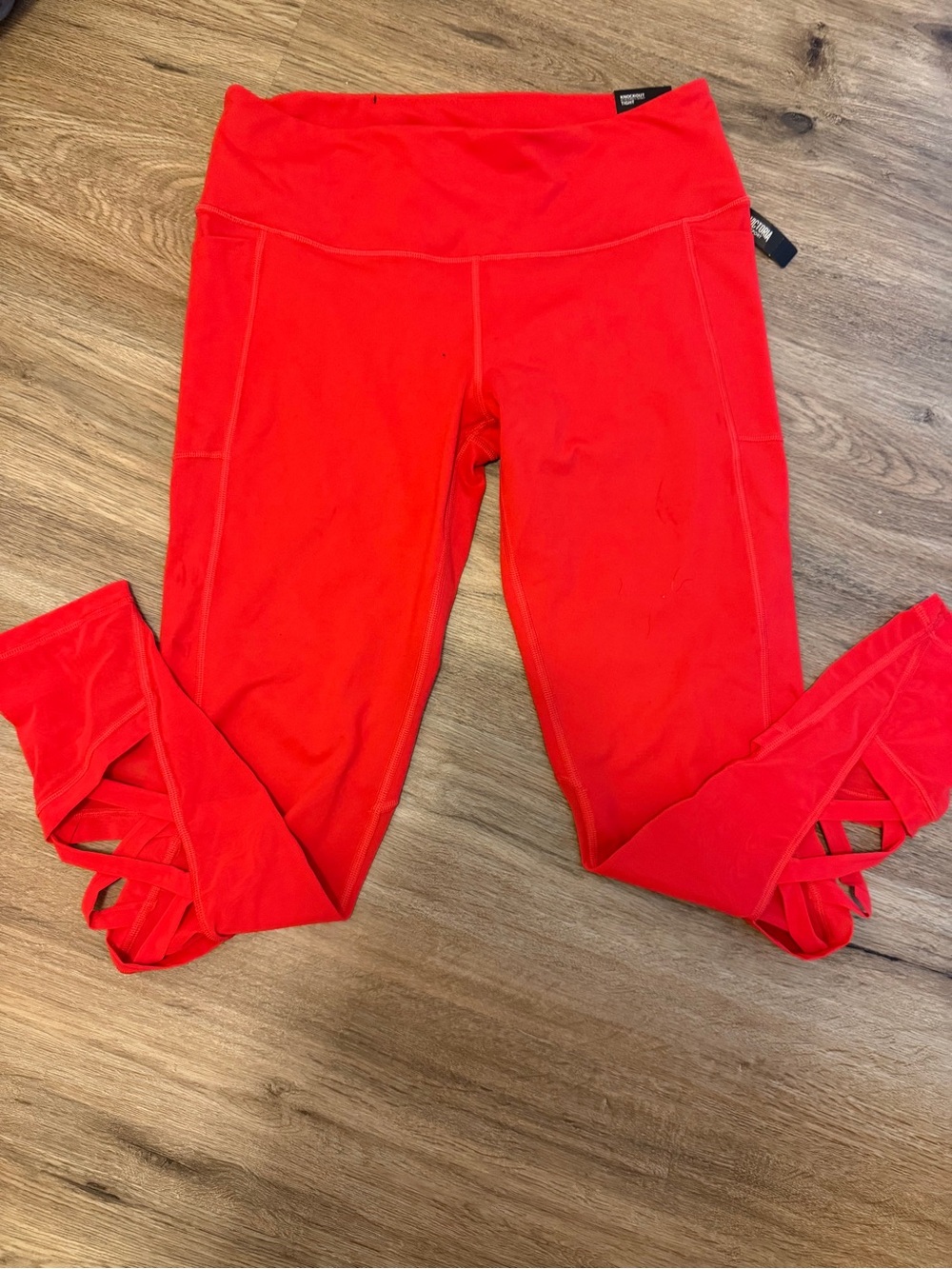 Victoria’s Secret Bright Red Active Leggings with Crisscross Hem